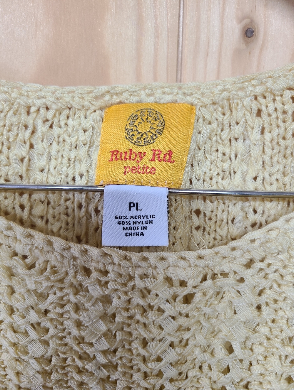Ruby Rd. Pale Yellow Crochet Fringe Tank - Picture 2 of 3